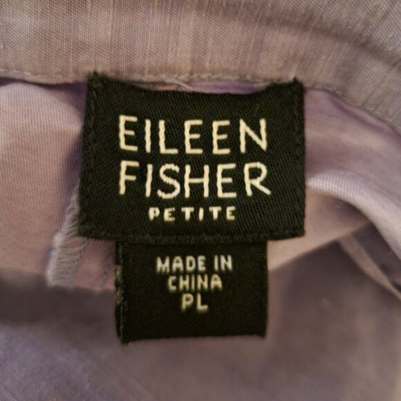 Eileen Fisher Petite Lavender Linen Silk Wide Leg Pants Size Petite Large - Picture 7 of 8